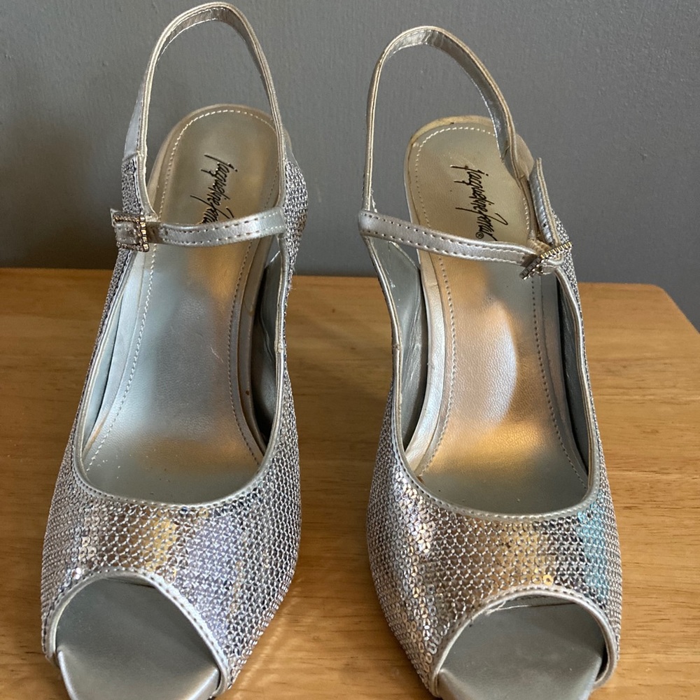 Silver Sequin  Dress Shoes